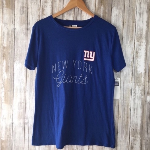 NWT NFL New York Giants Faux Stitch Blue Tee - Picture 1 of 4